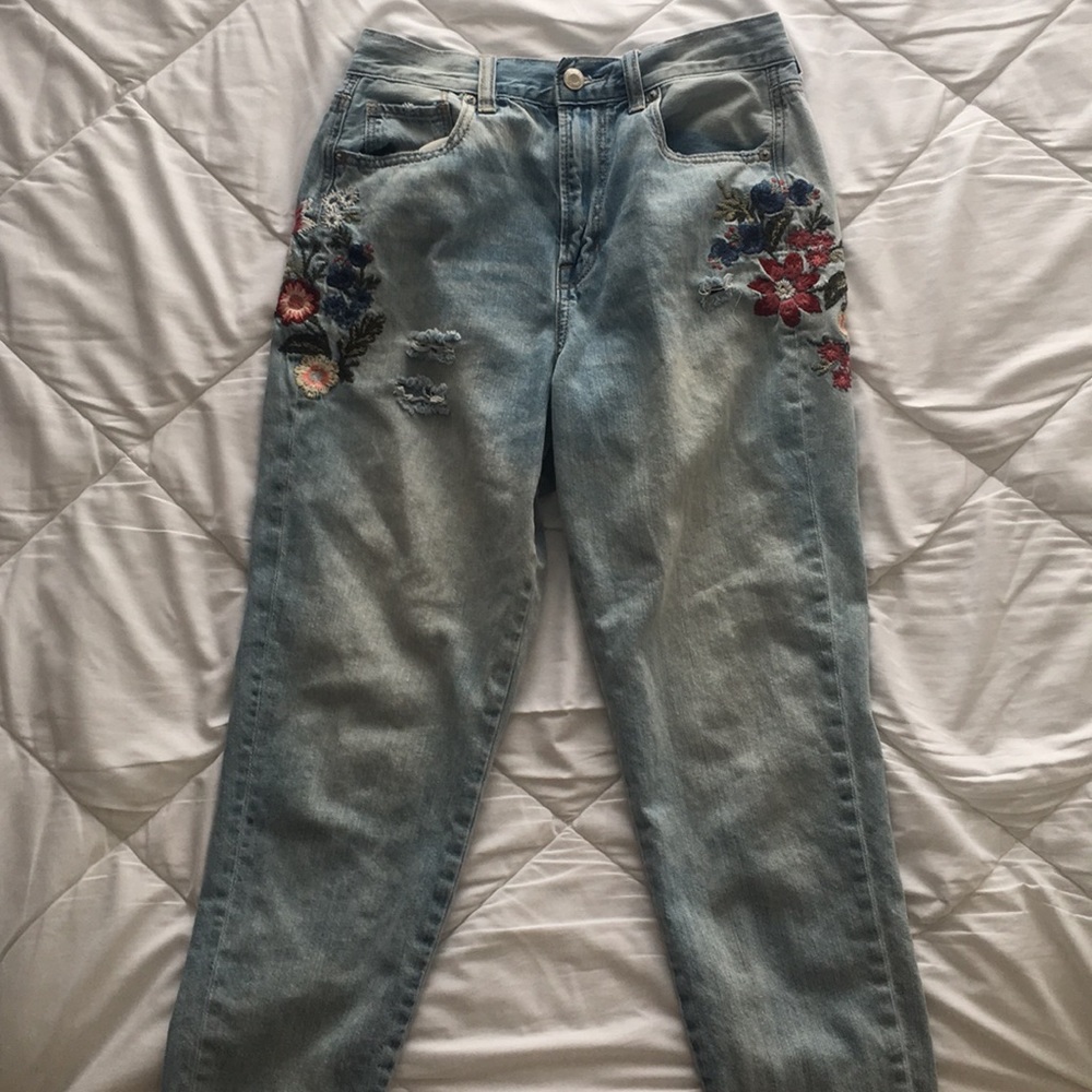 Embroidered Mom Jeans